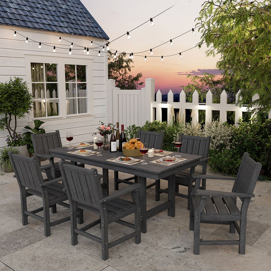 Corex HDPE Outdoor Dining Set, 6-Piece