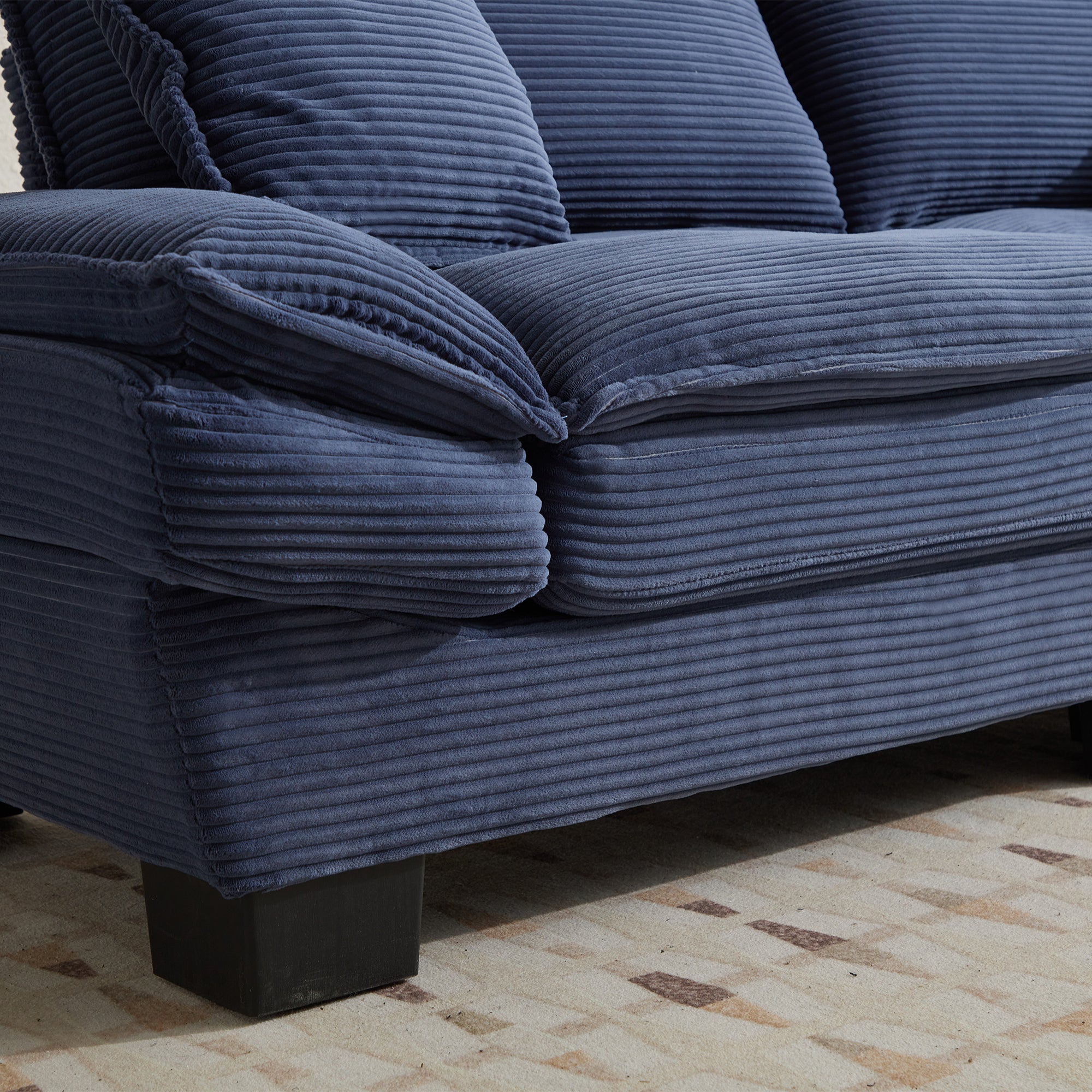 Corduroy Sofa Couch Loveseat Sofa with Pillows