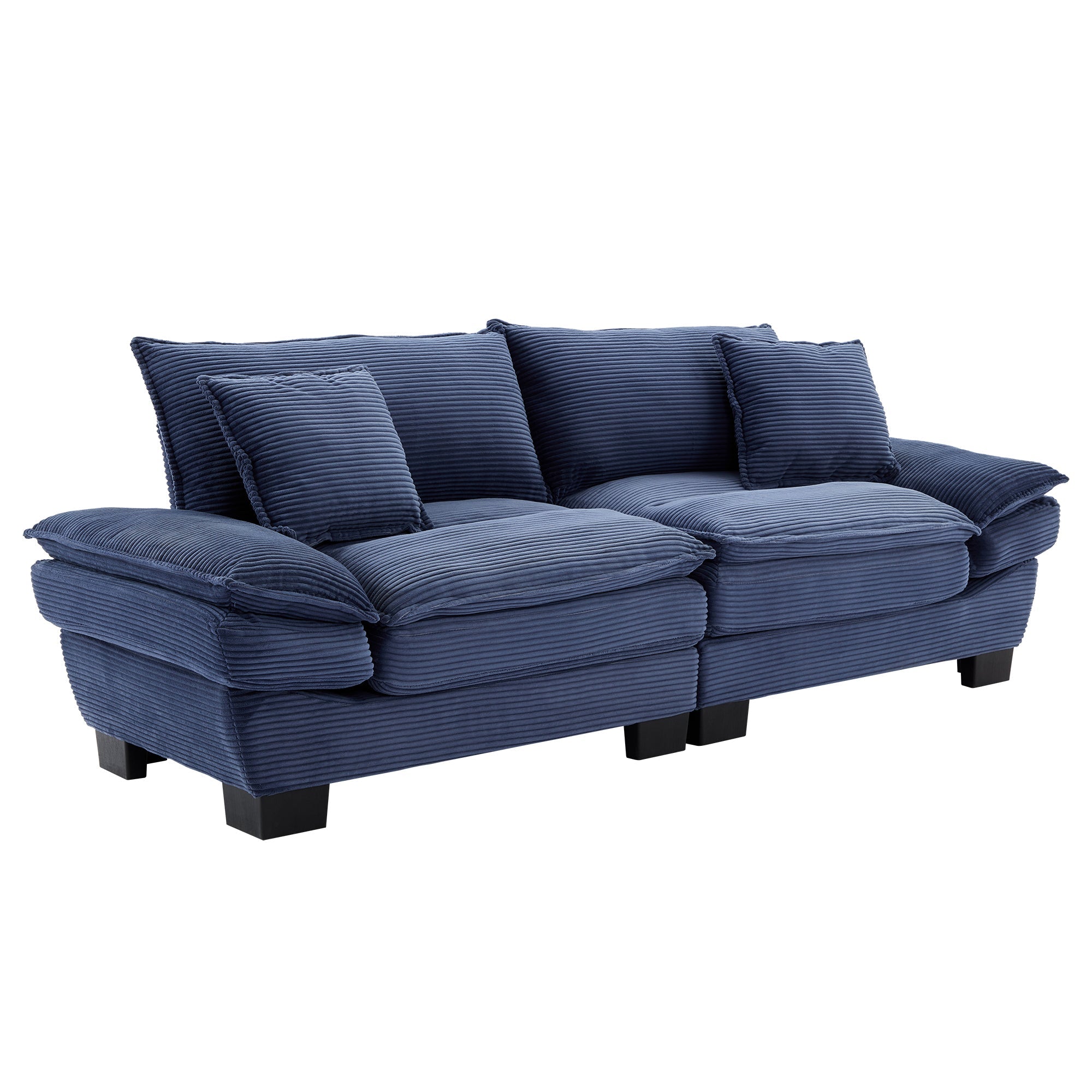 Corduroy Sofa Couch Loveseat Sofa with Pillows