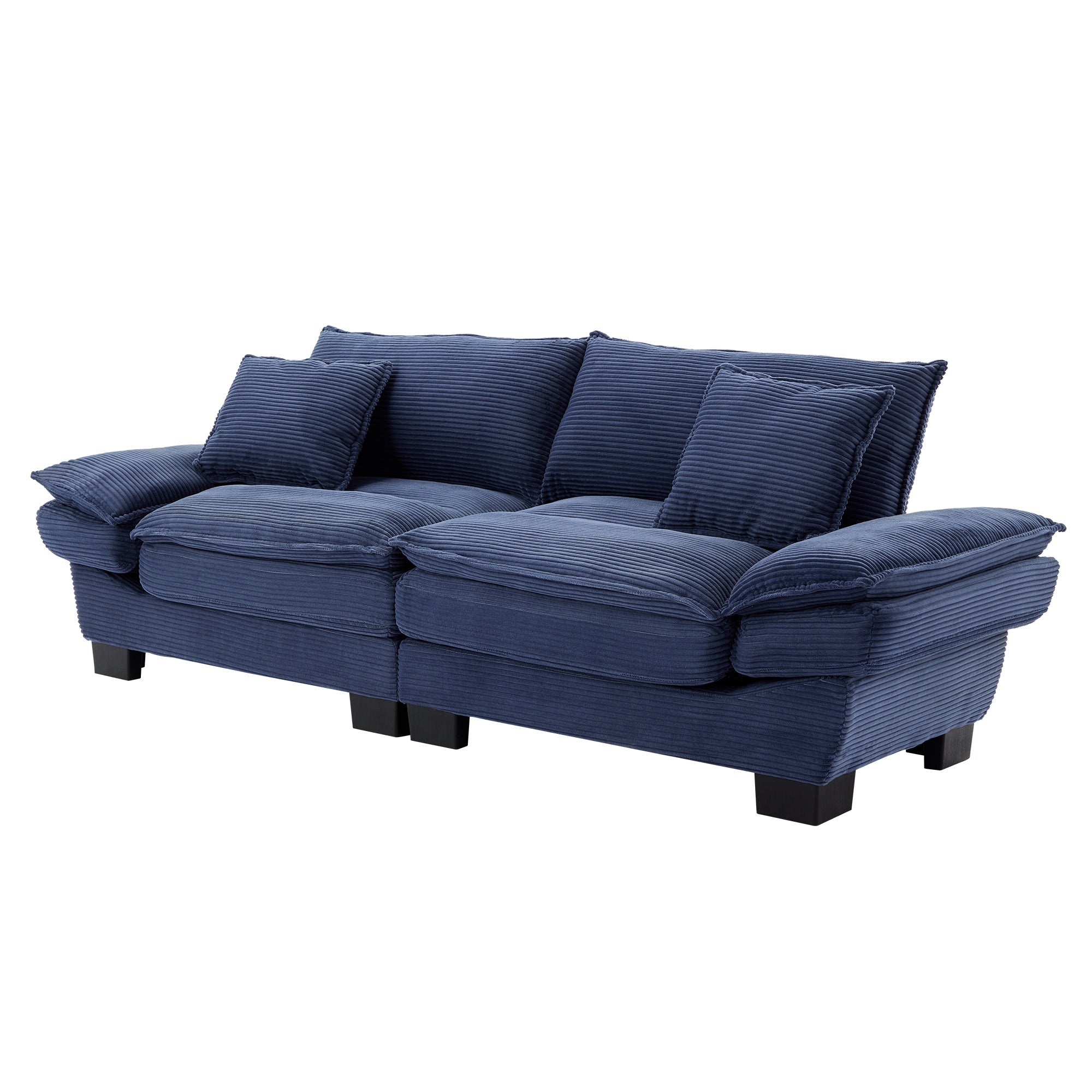 Corduroy Sofa Couch Loveseat Sofa with Pillows