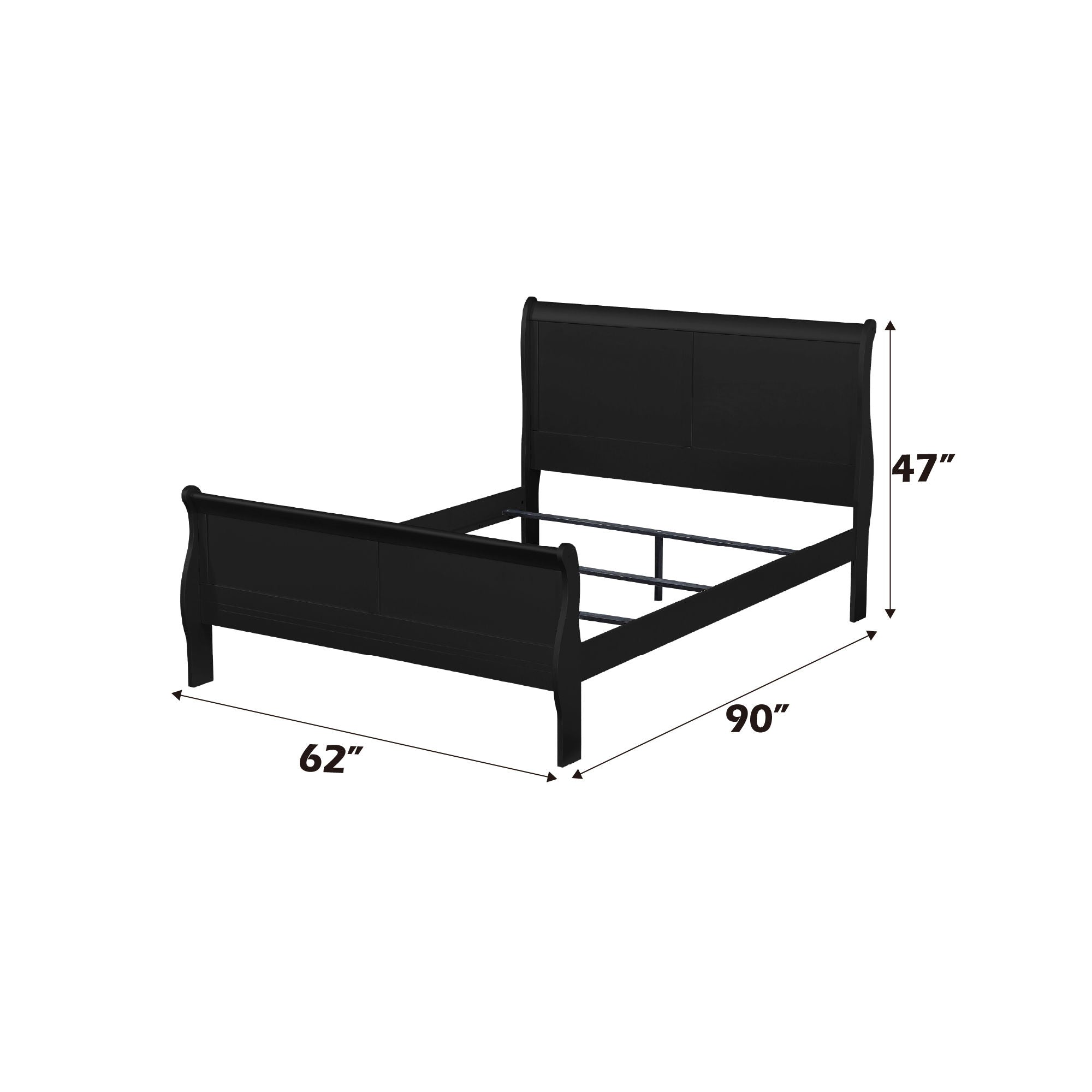 Louis Philippe Sleigh Style Bed