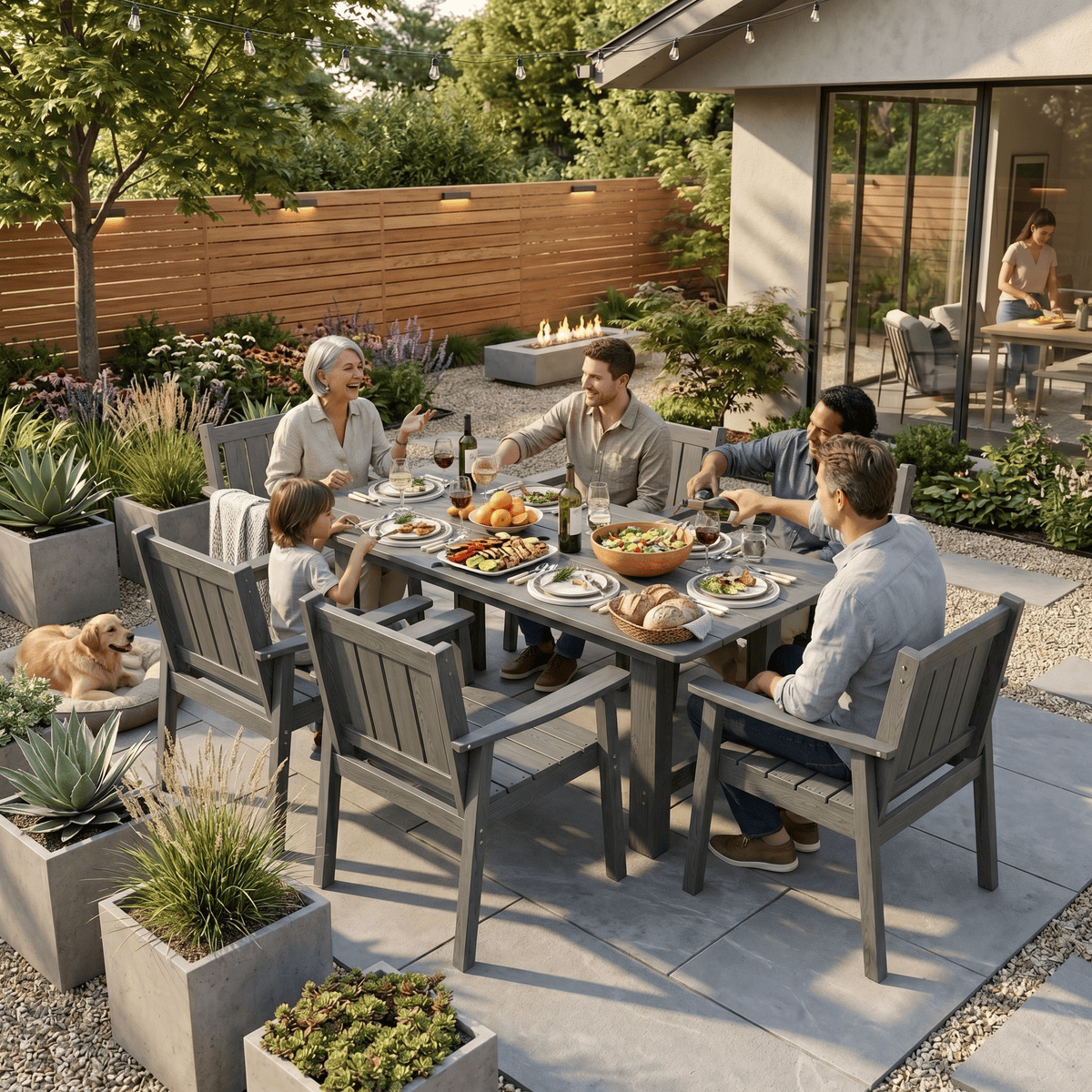 Corex HDPE Outdoor Dining Set, 6-Piece