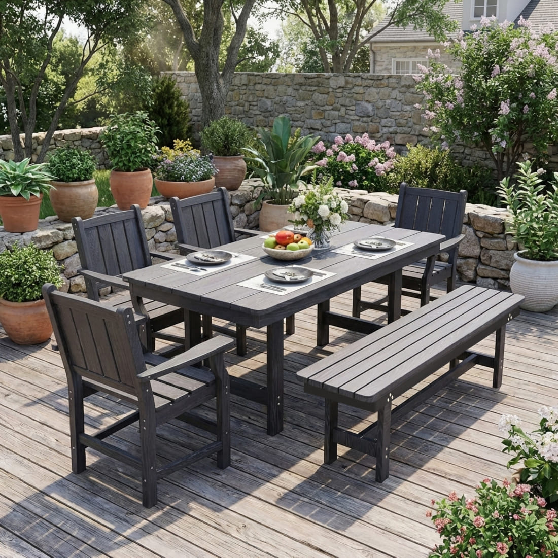Corex HDPE Outdoor Dining Set, 6-Piece