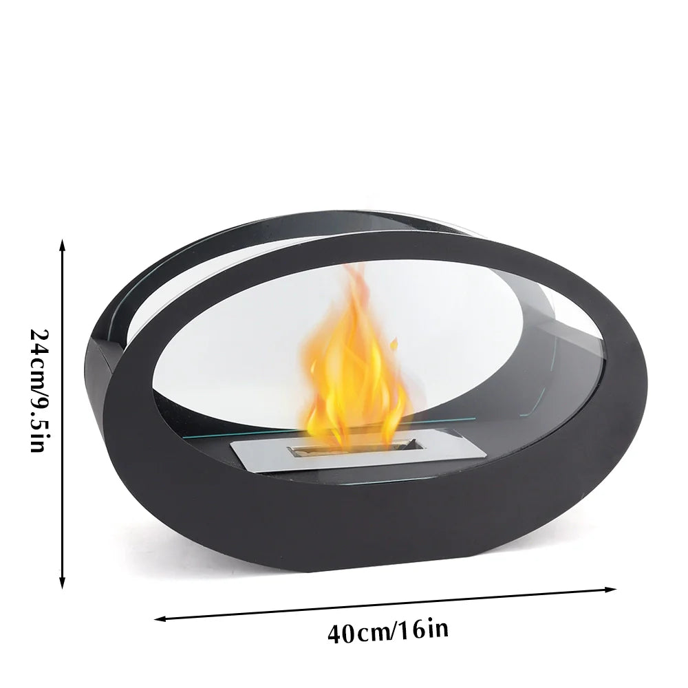 16x9.5"Black Metal Tabletop Fireplace(Currently available in Europe)