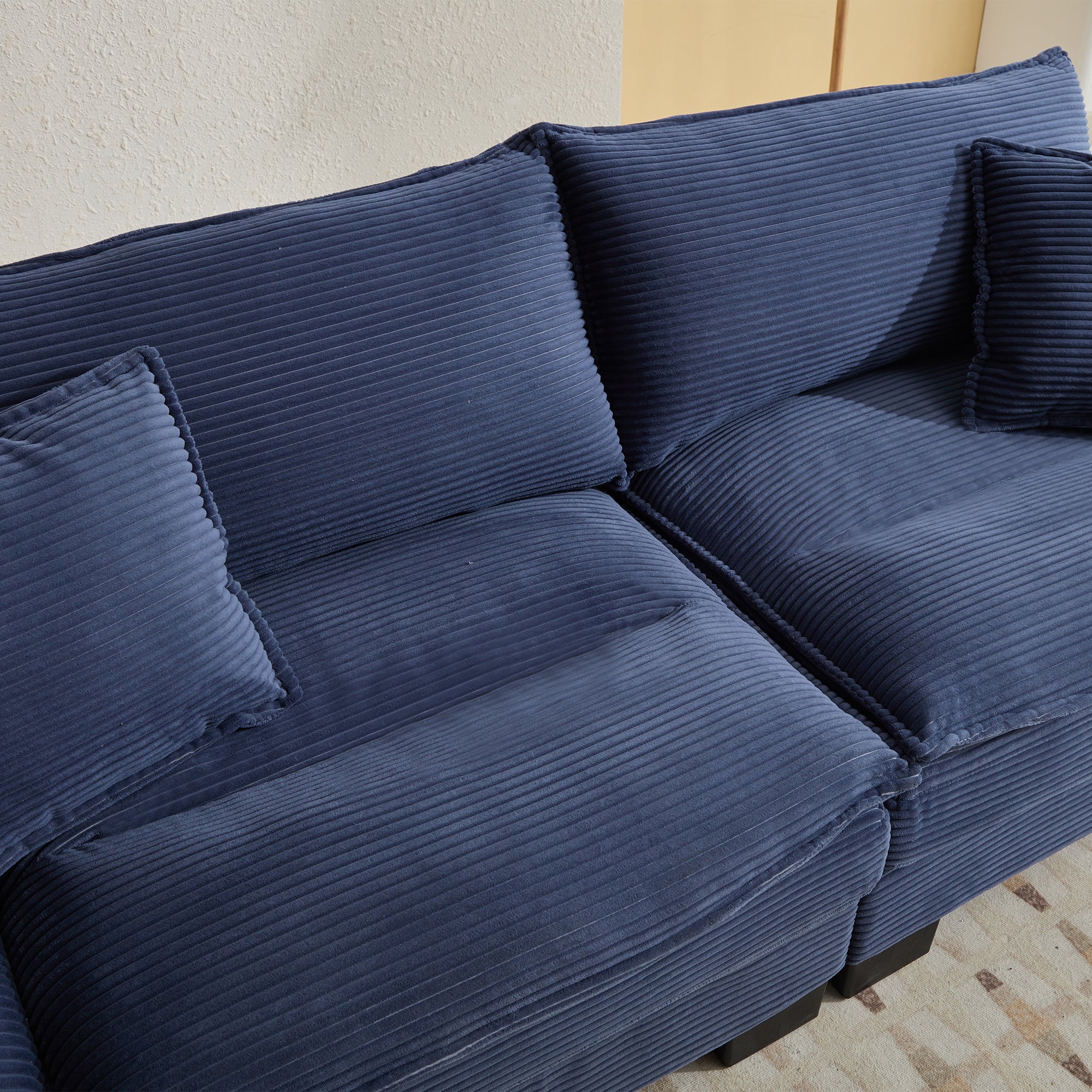 Corduroy Sofa Couch Loveseat Sofa with Pillows