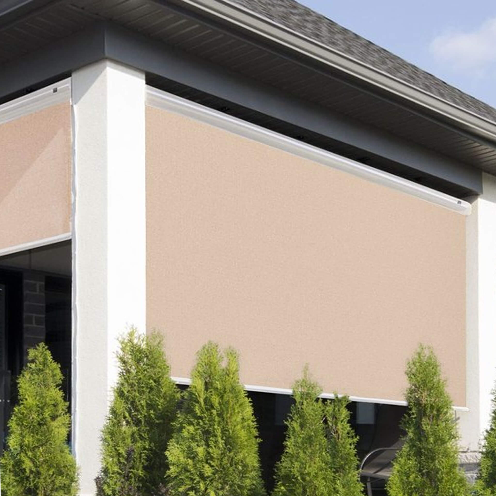 Multiple Awnings Multishade Premium Aluminum Retractable Outdoor Shade With PVC Covered Polyester Fabric (SAK59071)