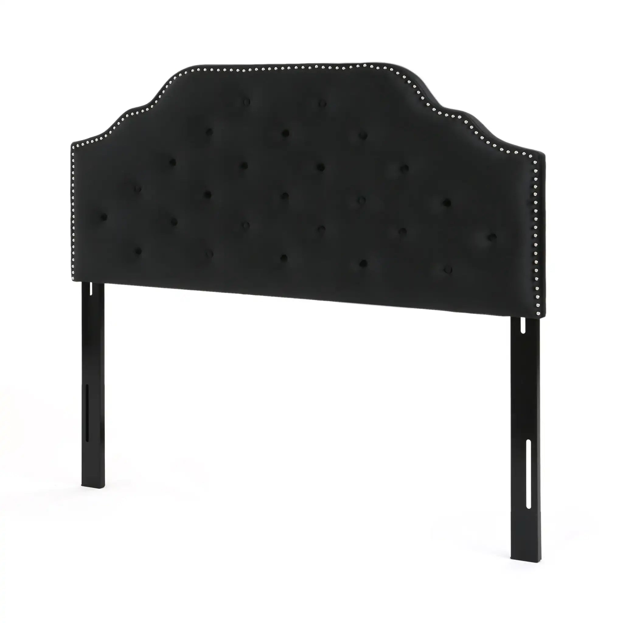 Charismatic Queen Size Headboard with Button Tufting and Nailhead Trim