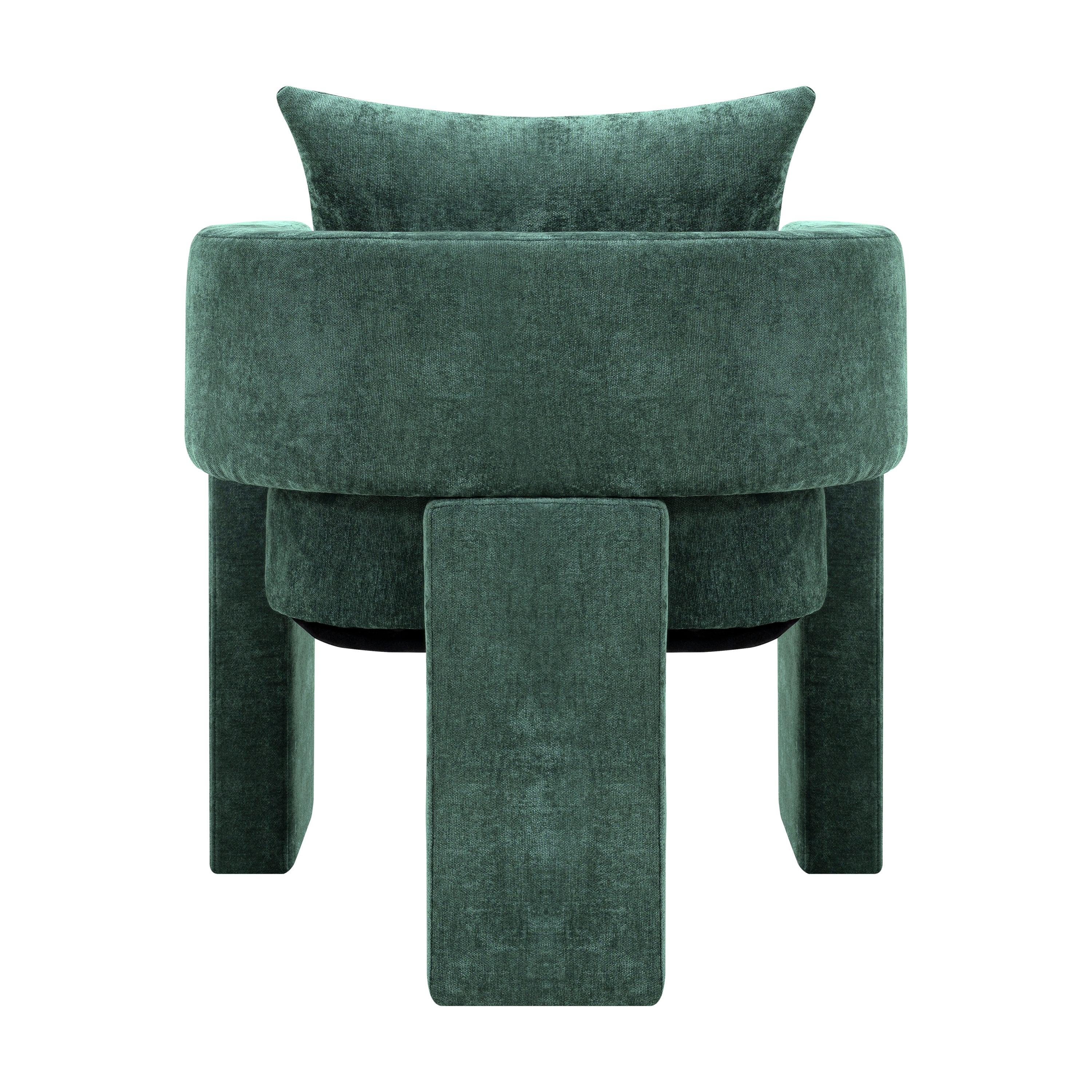 Modern 3-Leg Chenille Accent Chair with Ergonomic Arms & Removable Pillow
