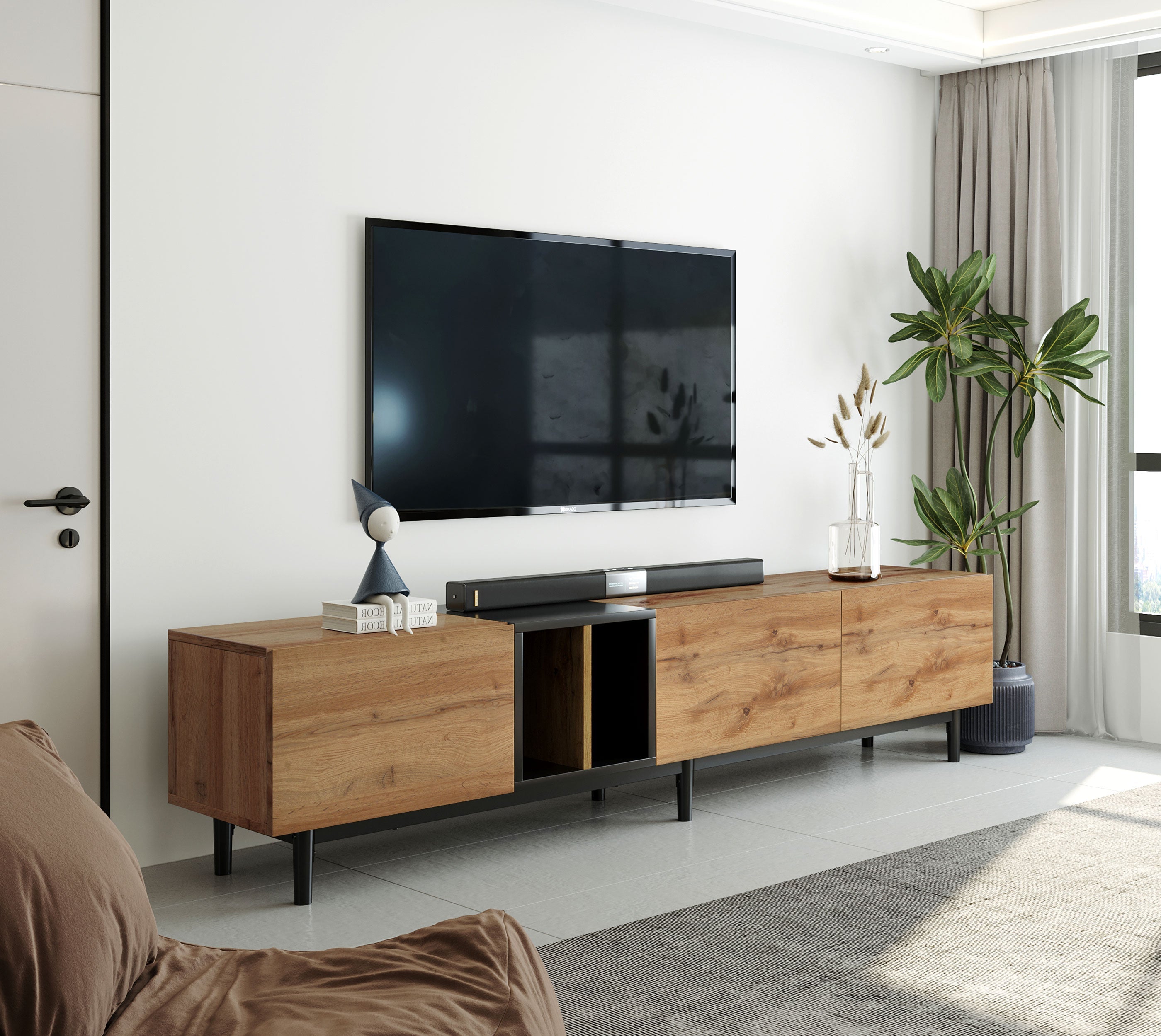 Modern Natural Wood color TV Stand