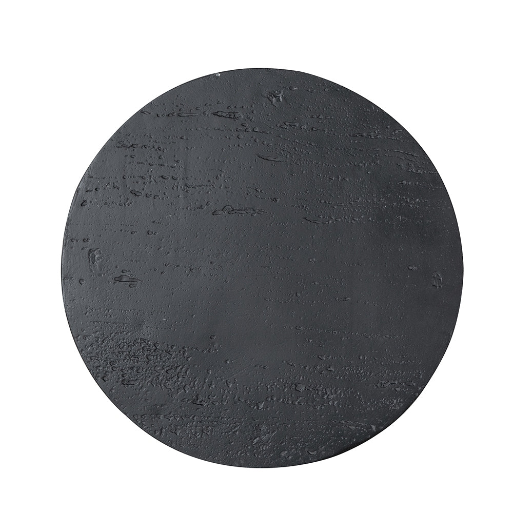 Black Round Side Table with Pedestal Base