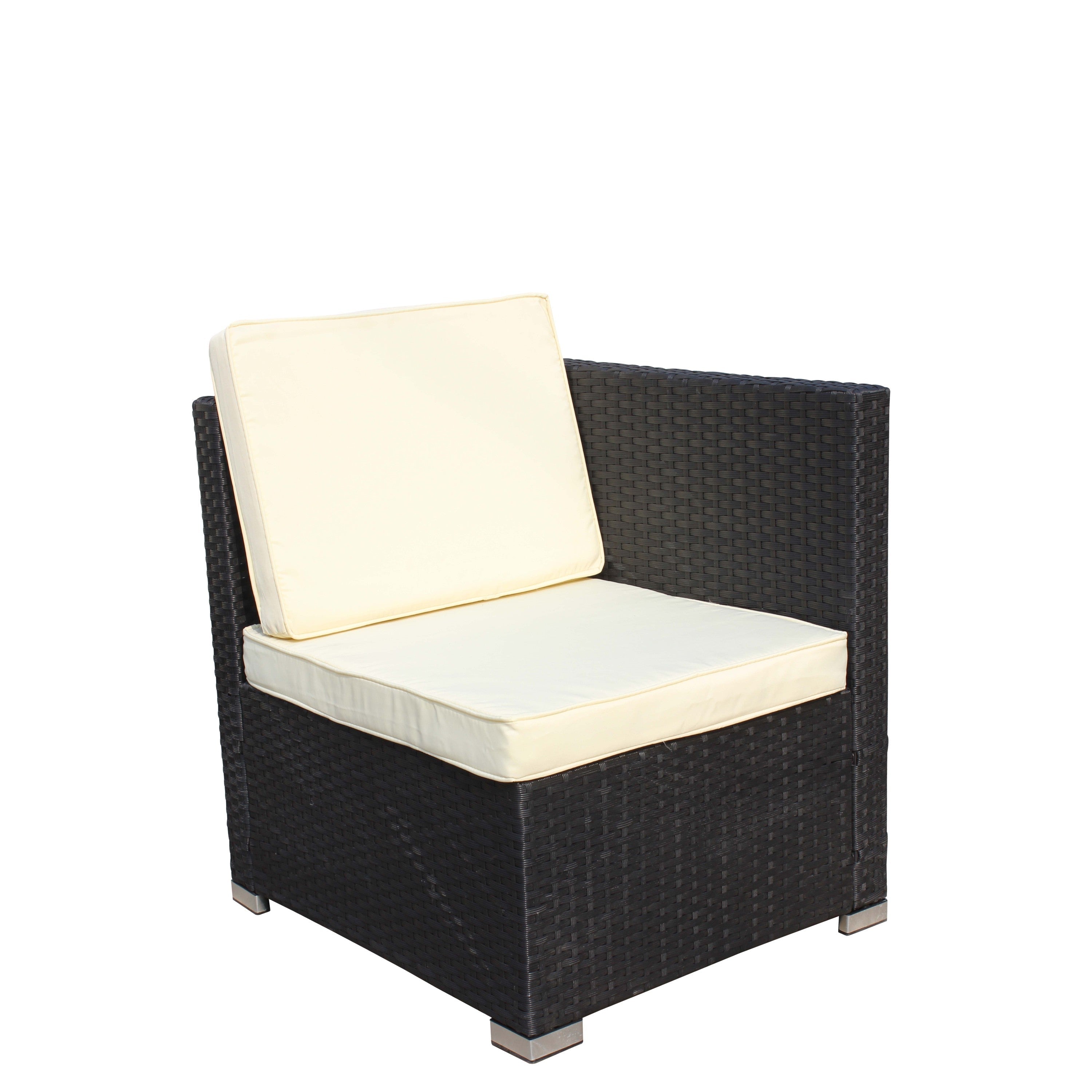 Outdoor 5-Piece PE Rattan Wicker Patio Sofa Set with Coffee Table