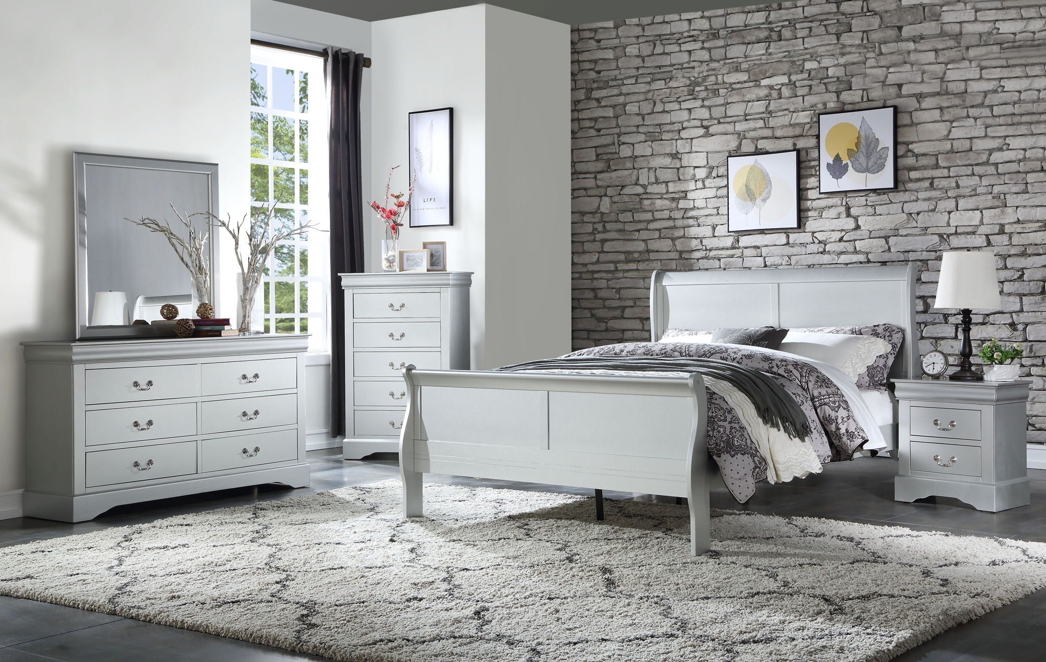 Louis Philippe Sleigh Bedroom Set