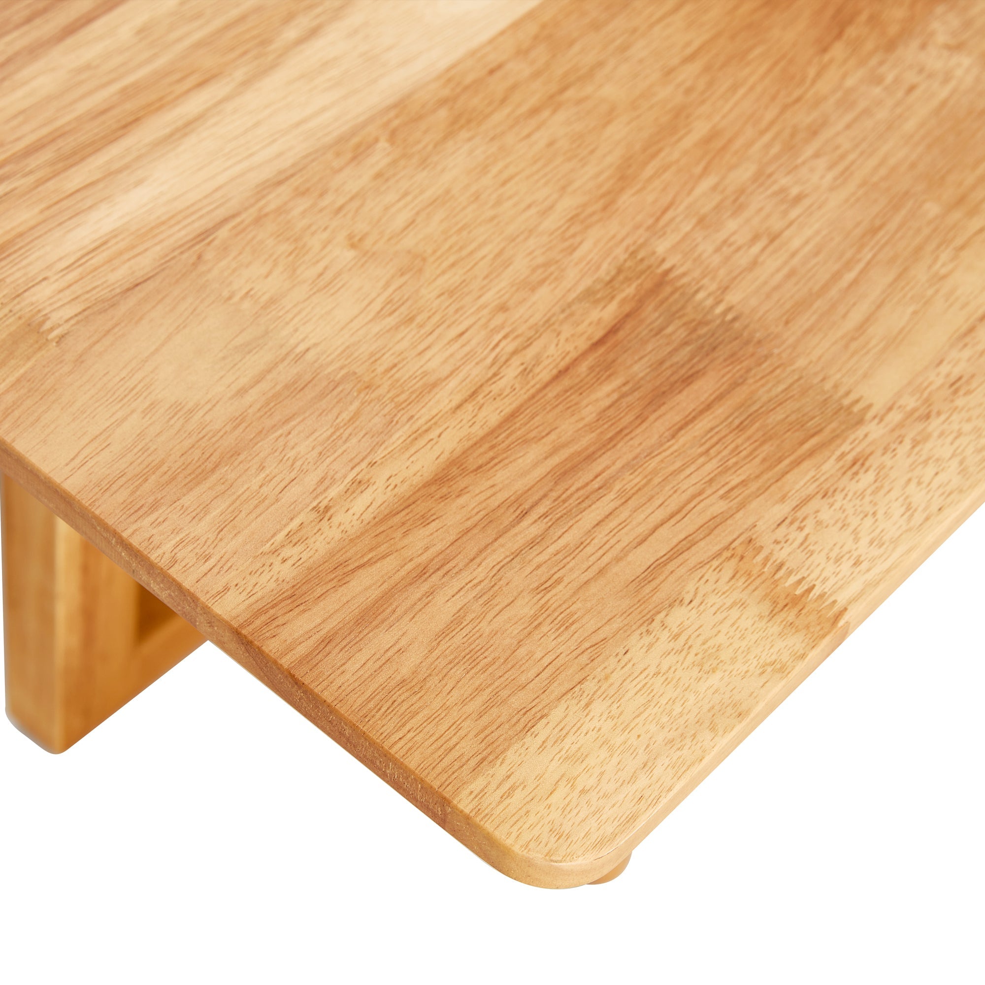 Natural Rubber Wood and Solid Wood Minimalist Coffee Table