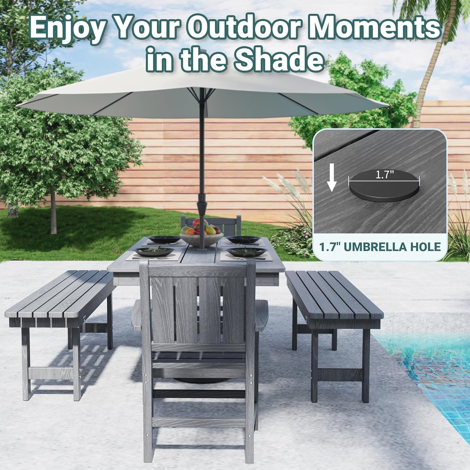 Corex HDPE Outdoor Dining Set, 6-Piece