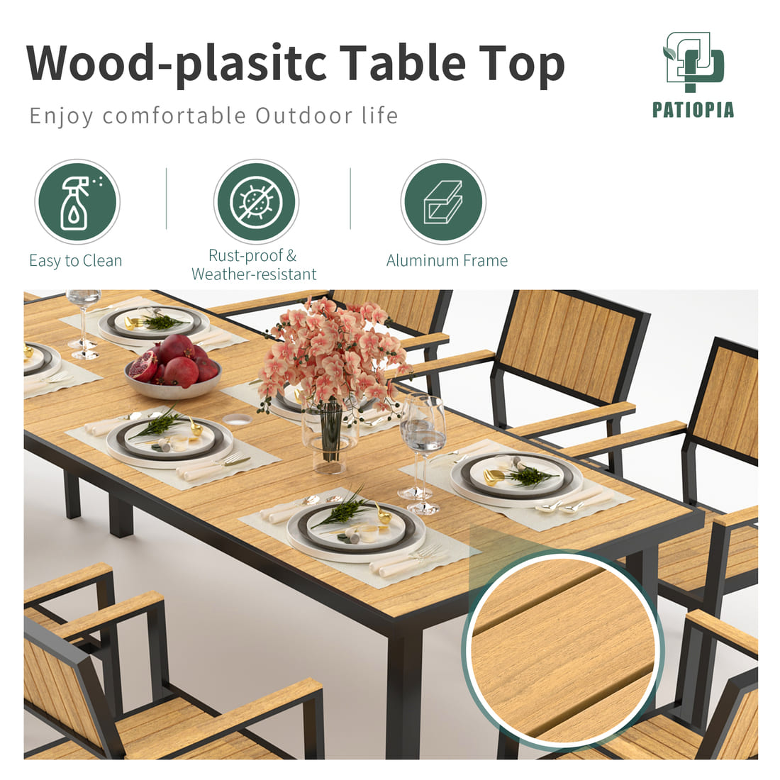 Grain Outdoor Dining Set, 8-Piece