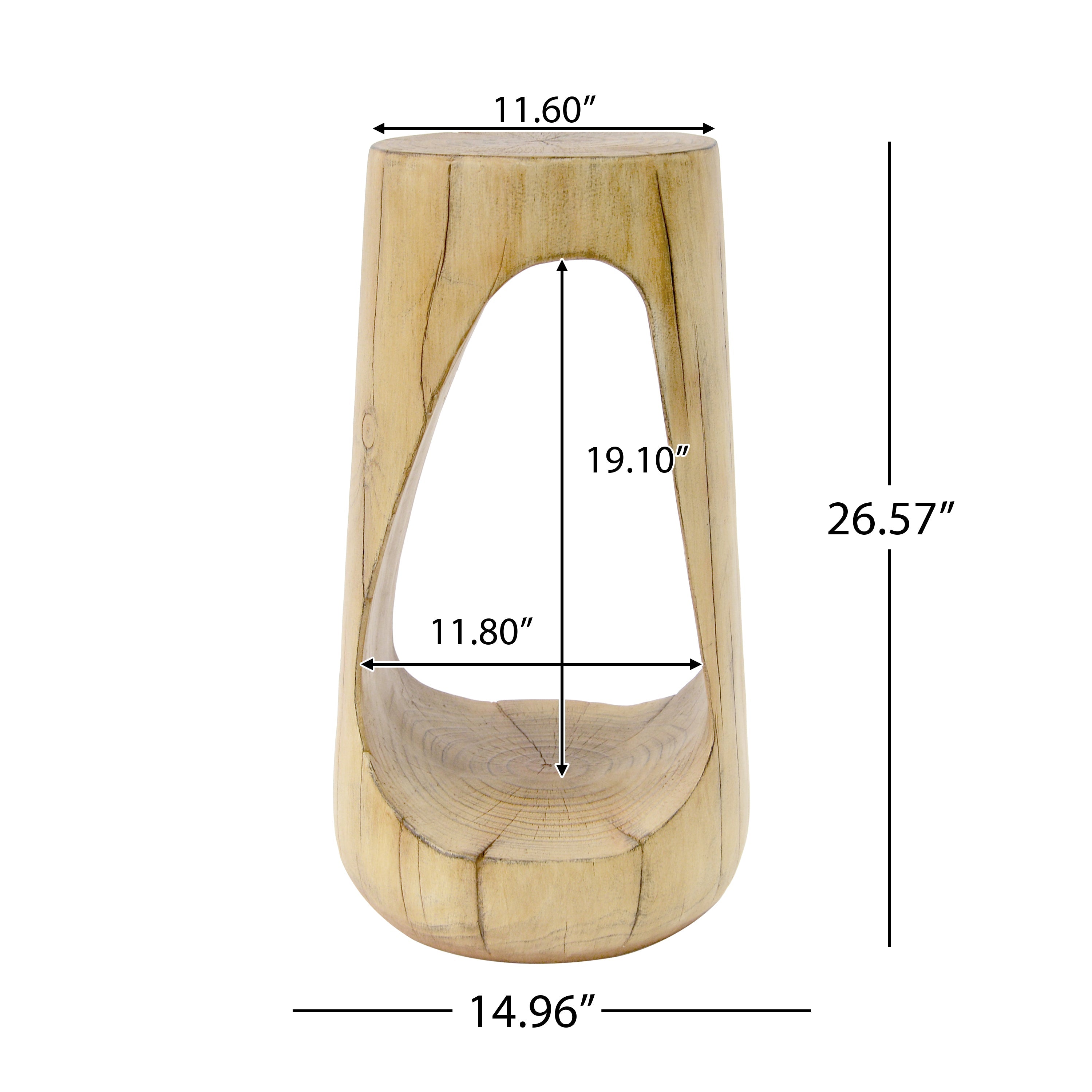 Hollow Design End Table with Wood Like Texture, and Natural Color