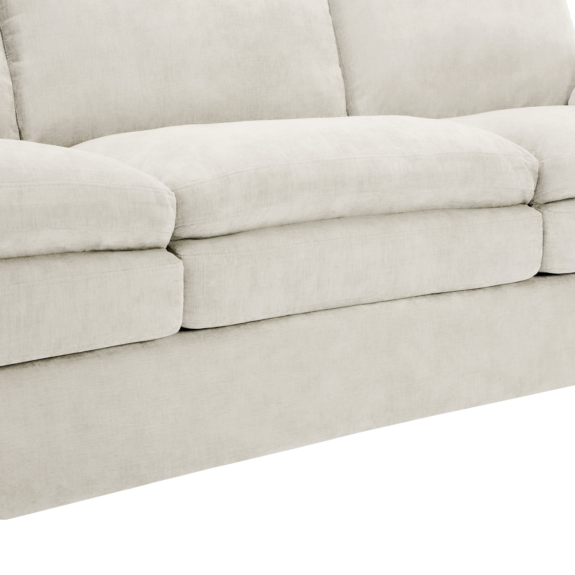 Cozy Upholstered 3-Seater Sofa with Plush Double Cushion and Ergonomic Design