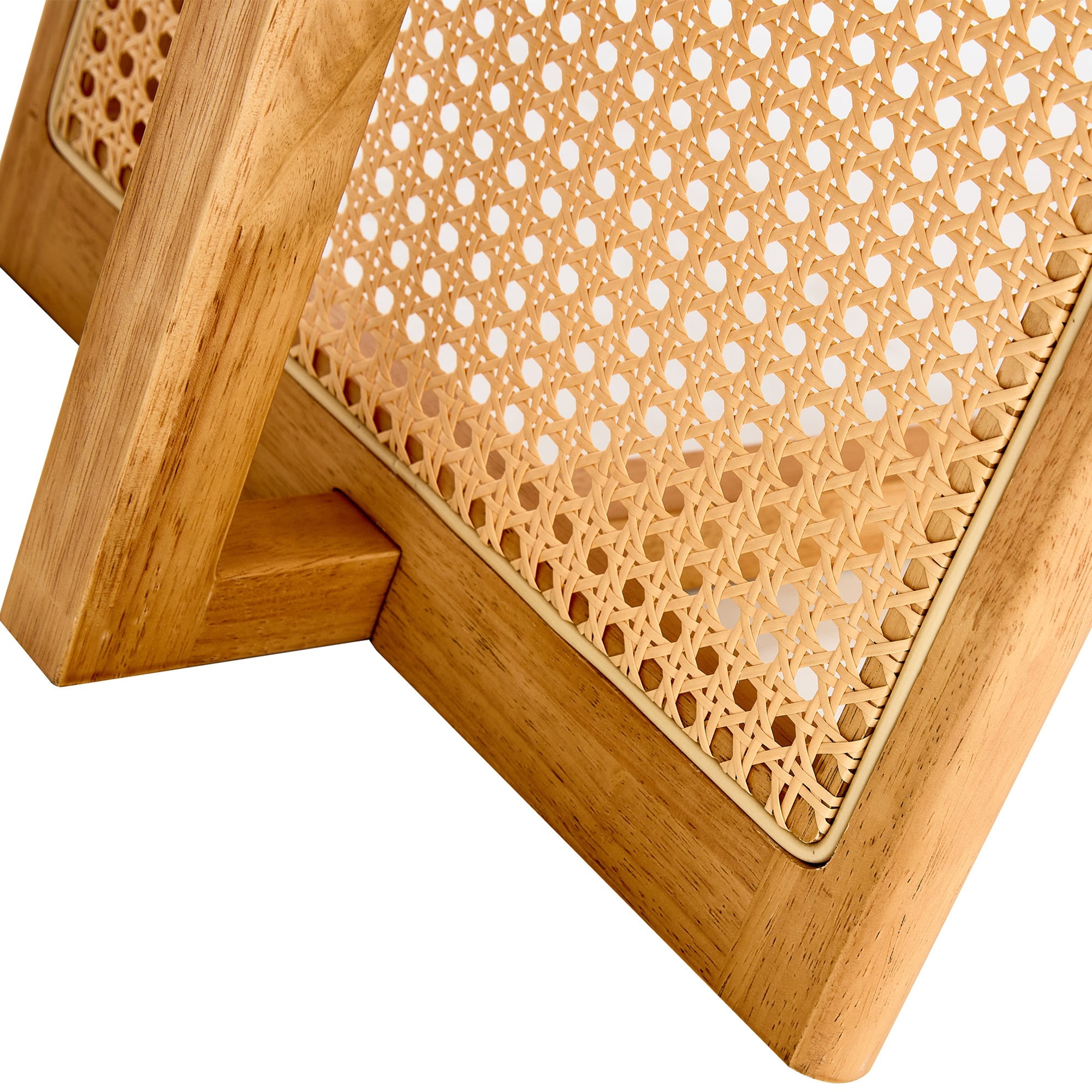Natural Rubber Wood and Solid Wood Minimalist Coffee Table